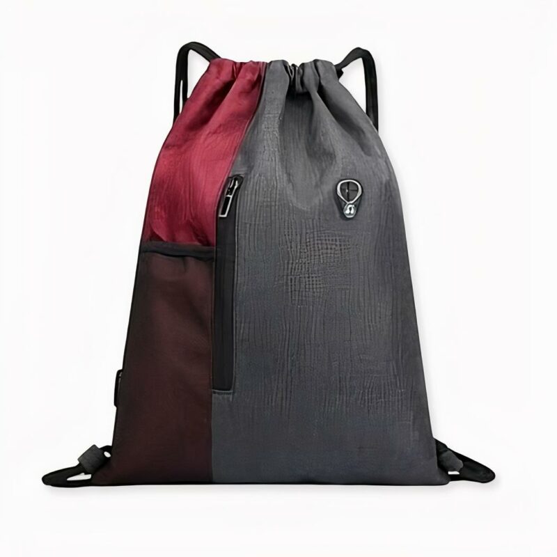 Zweifarbiger Sportrucksack mit Kordelzug, gute Qualität und sehr praktisch.