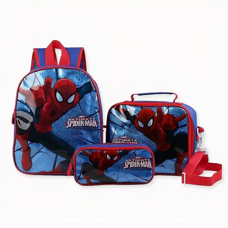 3-teiliges Set Spider-Man-Schulrucksack - Schulrucksack Rucksack für Kinder
