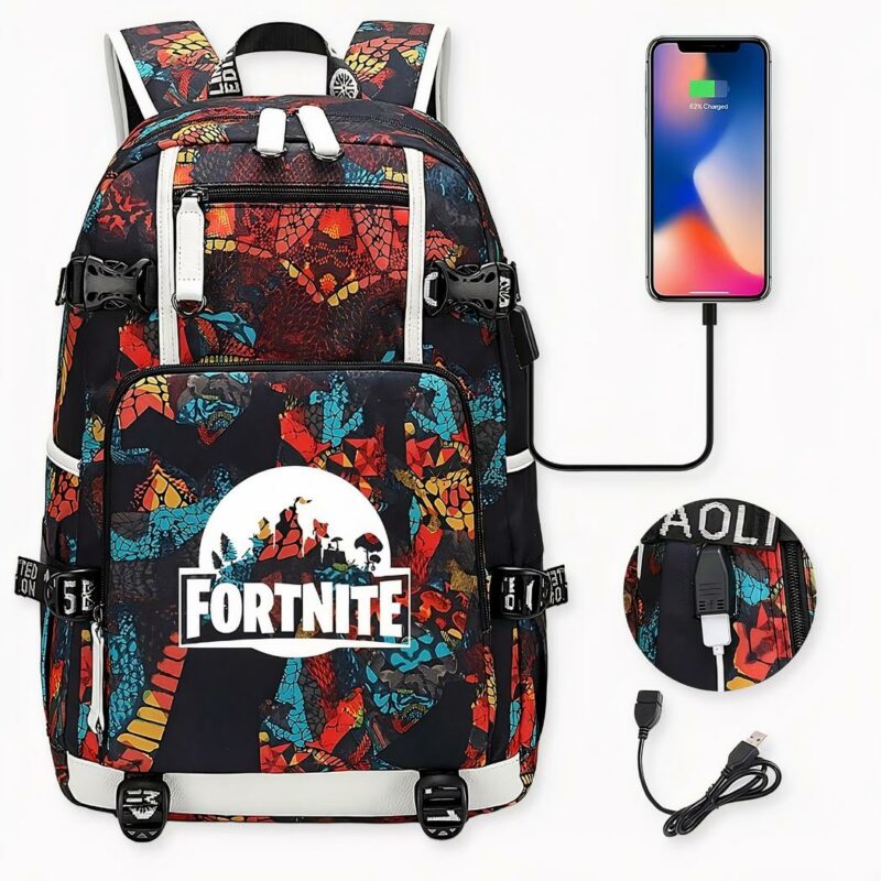 Wasserdichter Fortnite Rucksack mit USB-Anschluss - Die Los Angeles Lakers Rucksack