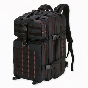 Schwarzer wasserdichter Militärrucksack mit einer Kapazität von 50L mit mehreren Taschen