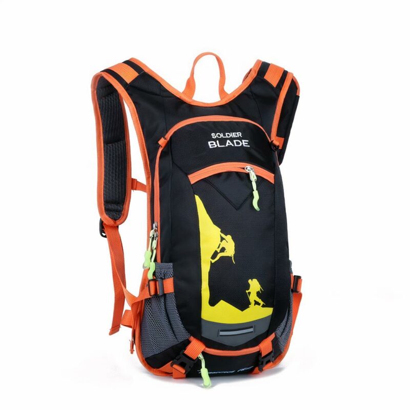 18l wasserdichter Ski- und Wintersportrucksack schwarz, orange und gelb