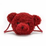 Umhängetasche aus Teddybär-Plüsch für Kinder in Rot mit weißem Hintergrund