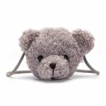 Grauer Rucksack mit Tiermotiven und großem Fassungsvermögen mit weißem Hintergrund