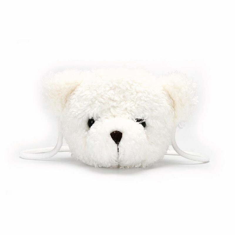 Umhängetasche aus Teddybär-Plüsch für Kinder mit weißem Hintergrund