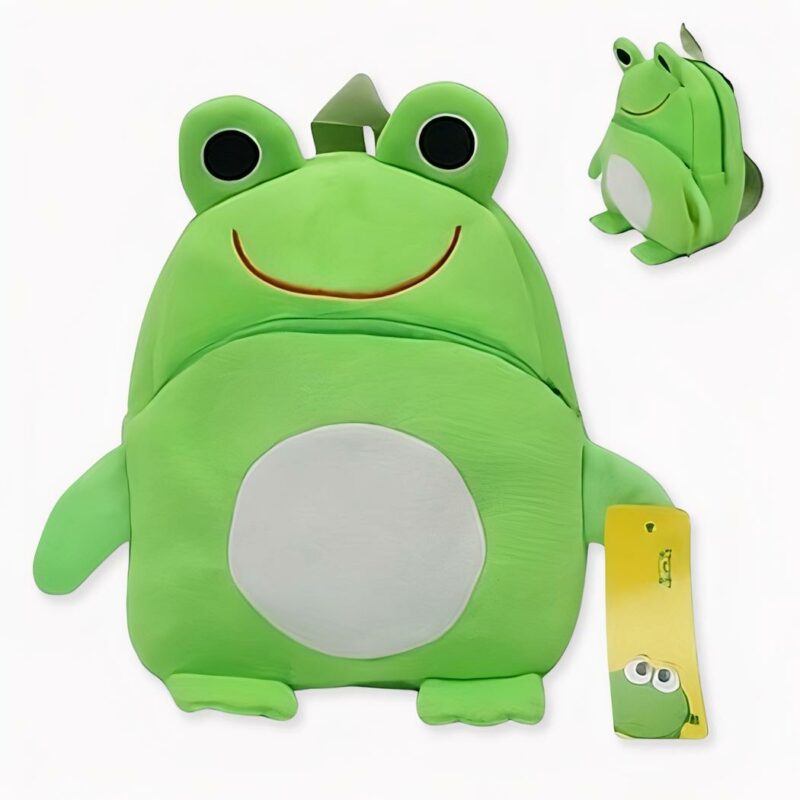 Mini_sac_à_dos_grenouille_en_peluche_pour_enfants_2 Mini Plüsch Frosch Rucksack für Kinder grün mit rotem Mund,