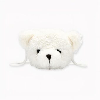 Umhängetasche aus Teddybär-Plüsch für Kinder mit weißem Hintergrund