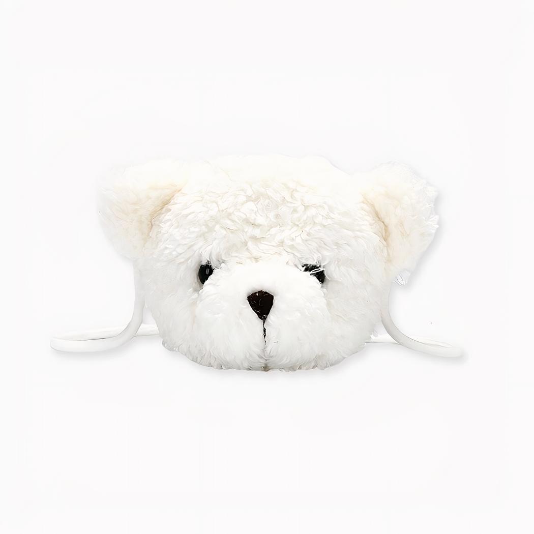 Umhängetasche aus Teddybär-Plüsch für Kinder mit weißem Hintergrund