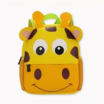 Rucksack mit Tiermotiven für Kinder im Giraffenstil, Farbe gelb.