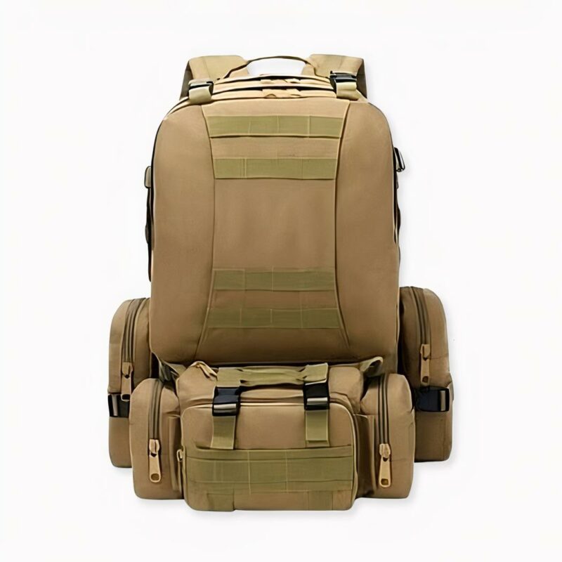 50l Rucksack Militärtyp auf hellgrauem Hintergrund.