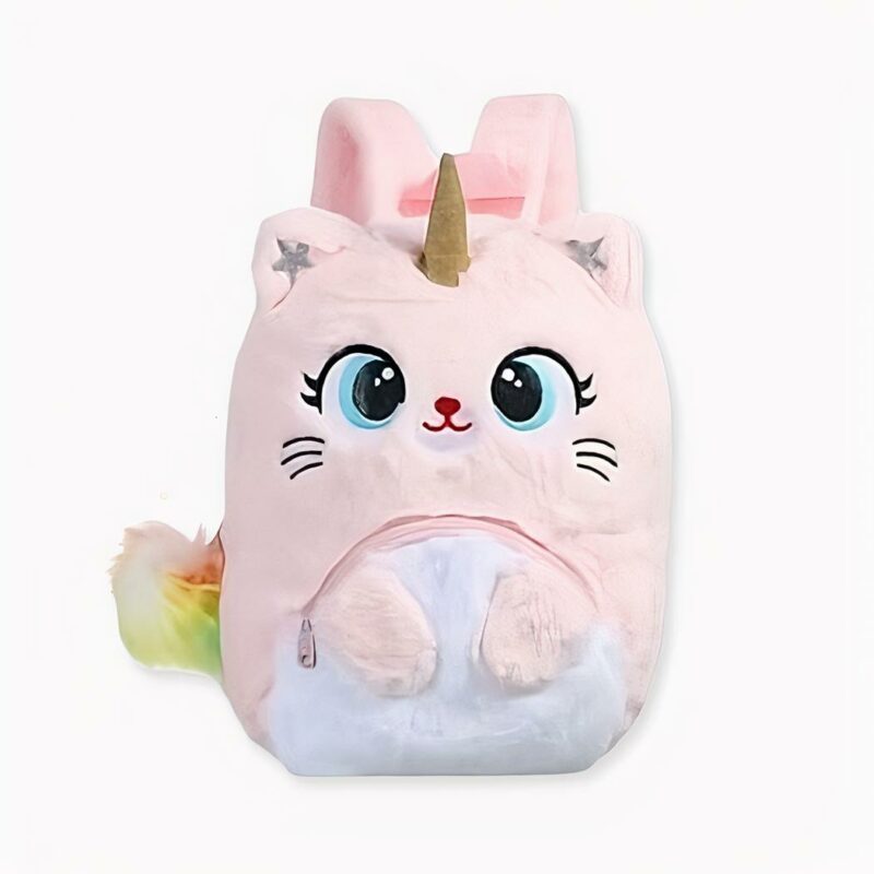 Weicher Einhorn-Rucksack für Kinder in rosa. Gute Qualität und sehr trendy.