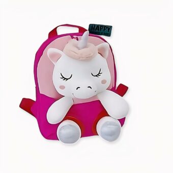 Einhorn-Rucksack aus Plüsch für Kinder in rosa und weiß. Gute Qualität und sehr modisch.