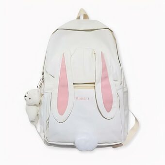Rucksack mit Hasenohren in weiß und rosa. Gute Qualität und sehr modisch.