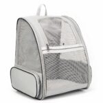 Atmungsaktiver Katzenrucksack in Grau mit weißem Hintergrund