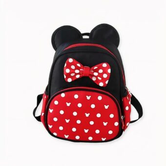 Minnie Mouse Mini-Rucksack in Rot und Schwarz, gute Qualität und sehr trendy.