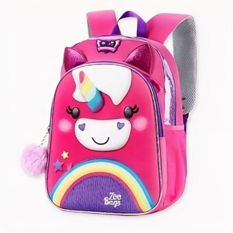 Mehrfarbiger Mini-Einhorn-Rucksack für Mädchen in rosa und lila. Gute Qualität und sehr modisch.