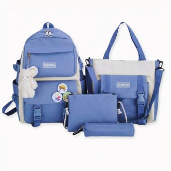 Entdecken Sie diesen Rucksack aus Canvas und Polyester für Teenager und Frauen. Dieses Taschenset besteht aus 4 Stück hochwertigen Taschen. Die Taschen sind robust und langlebig, was sie perfekt für den täglichen Gebrauch macht. Die beiden großen Taschen sind ebenfalls geräumig und bieten Platz für alles, was Sie für Ihre täglichen Aktivitäten benötigen. Die Taschen in diesem Set sind auch schön und elegant.
