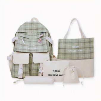 Dieses Oxford-Rucksackset für Teenager und Frauen besteht aus fünf Teilen hochwertiger Taschen. Die Taschen sind robust und langlebig, so dass sie perfekt als Schultasche oder Reisetasche geeignet sind. Sie sind außerdem geräumig und können alle Ihre Sachen oder Accessoires aufnehmen. Die Taschen haben mehrere Taschen, in denen Sie Ihre kleinen Accessoires wie Telefon, Taschentücher, Wasserflaschen... unterbringen können