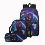 Fortnite 3-teiliger Rucksack in lila mit Motiv auf der Vorderseite. Gute Qualität und sehr praktisch.