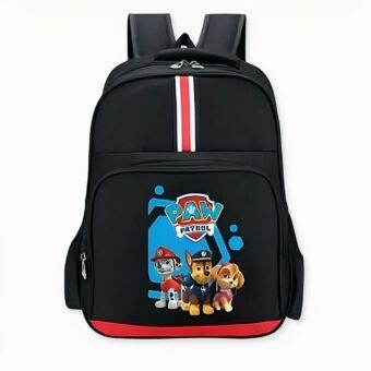 Patrouille Rucksack mit schwarz-rot gestreiftem Muster. Gute Qualität und sehr modisch.