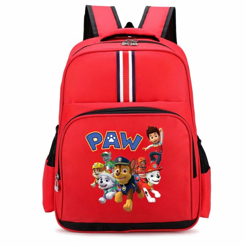 Rucksack Ryder und sein Team Pat Patrouille rot mit weißem Hintergrund