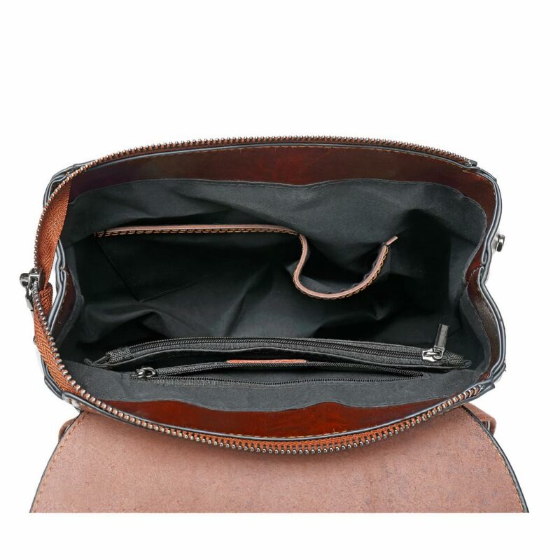 Rucksack mit Schulterriemen aus echtem Leder für Frauen1