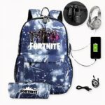 Fortnite Rucksack mit passender Tasche und USB-Ladegerät, gute Qualität und sehr trendy.
