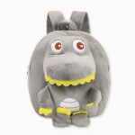 Lilliputaner Dinosaurier-Rucksack aus grauem Fleece. Gute Qualität und sehr modisch.