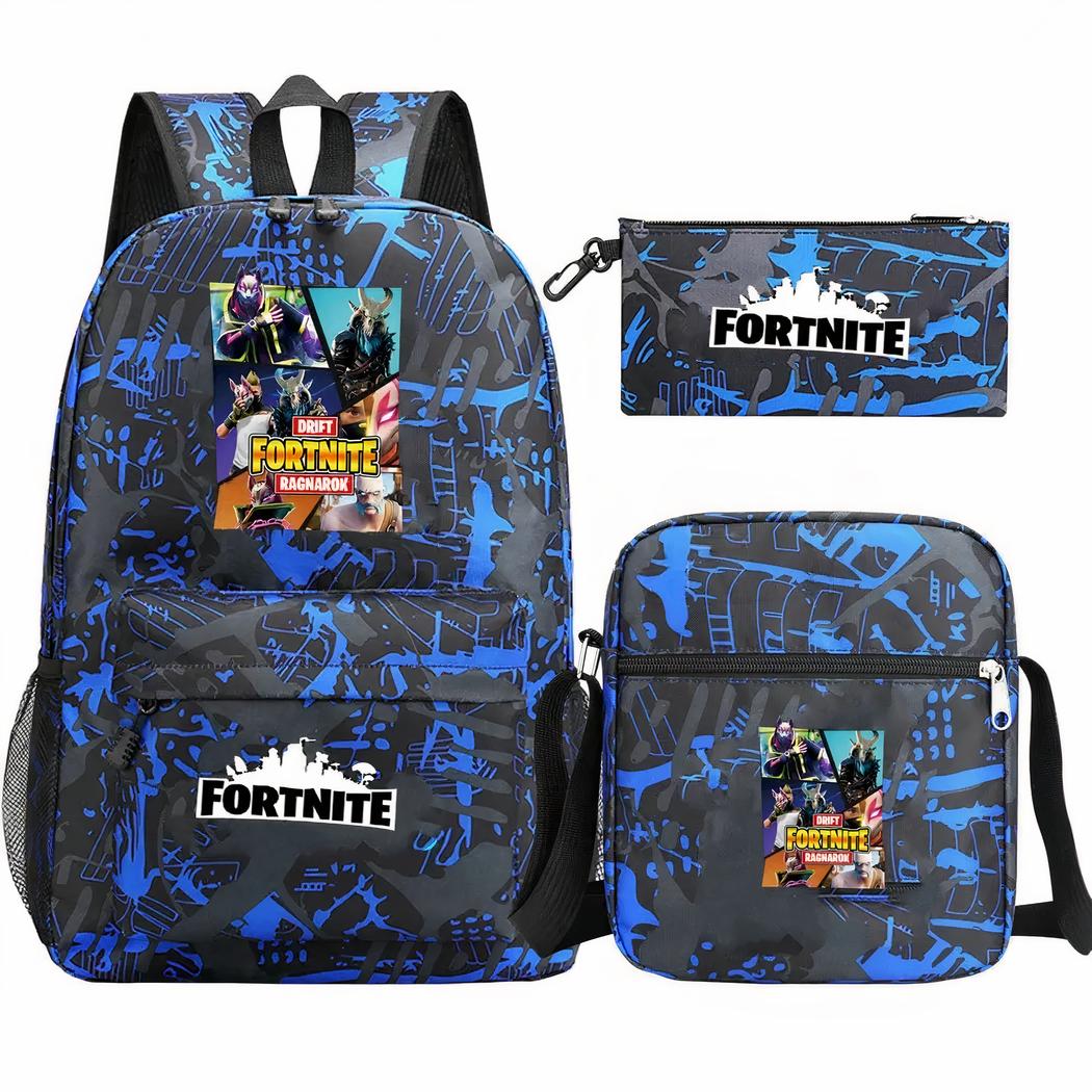 Fortnite Rucksack blau und schwarz 3-teiliges Set – Bild 2