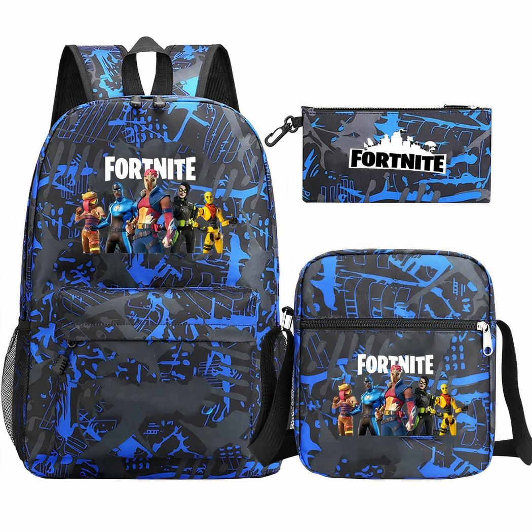 Fortnite Rucksack blau und schwarz 3-teiliges Set – Bild 4