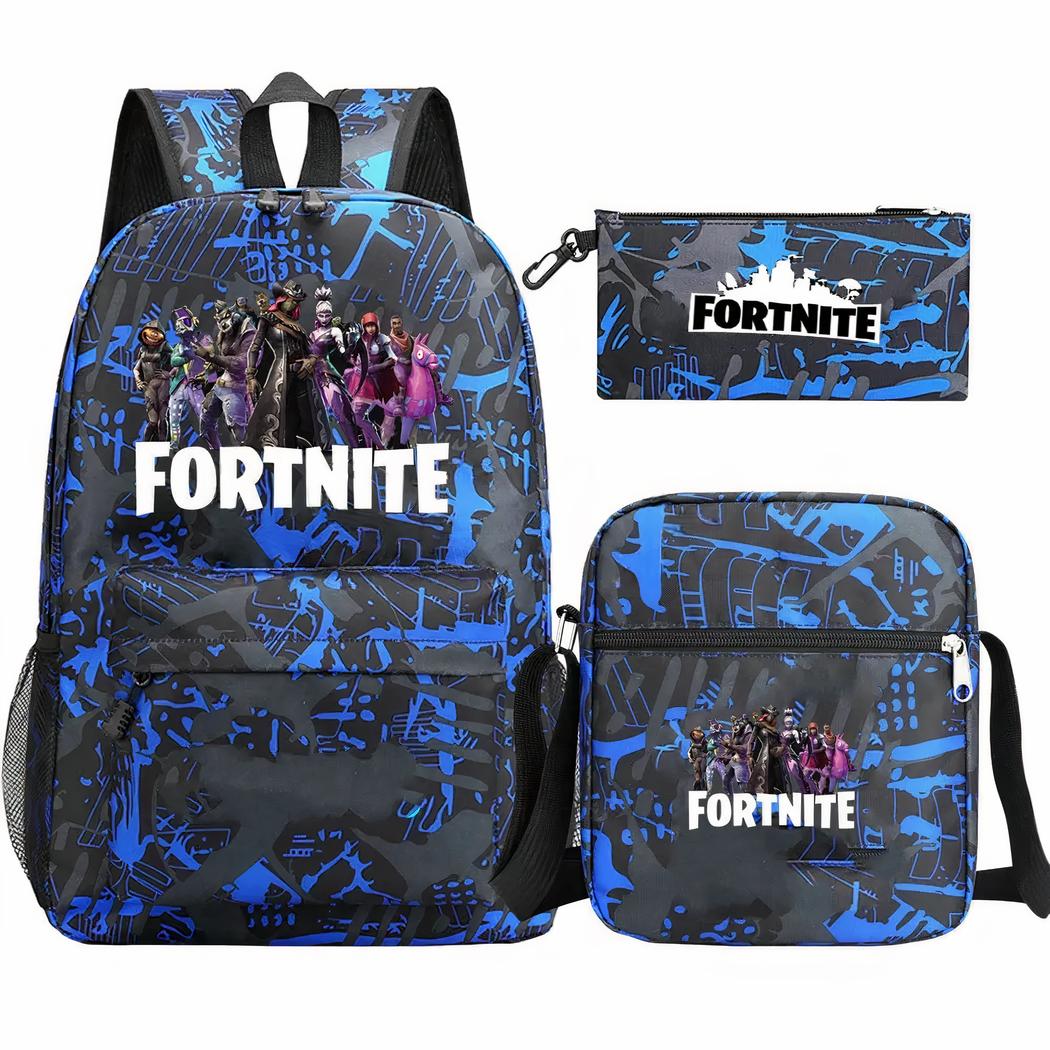Fortnite Rucksack blau und schwarz 3-teiliges Set – Bild 5