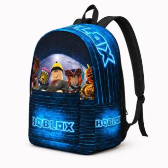 Roblox Rucksack mit blauem Neon-Logo, Hauptansicht