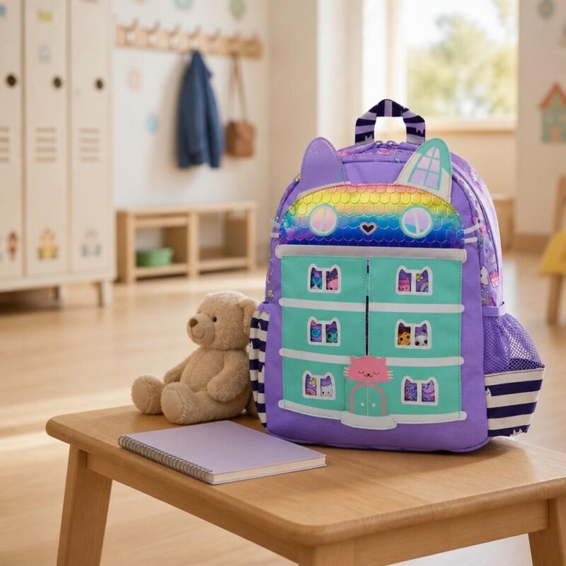 Gabby Chat Rucksack in Form eines farbenfrohen Hauses, Ansicht 3