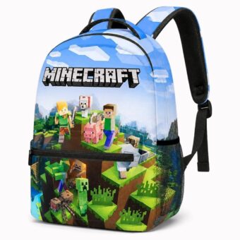 Minecraft Rucksack mit 3D-Weltaufdruck, Ansicht 1