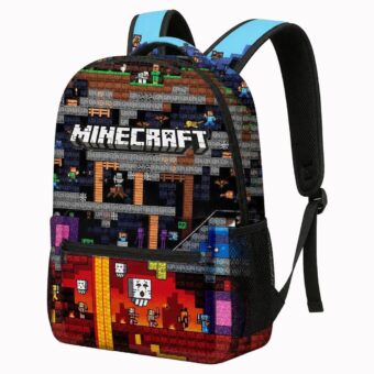 Minecraft Rucksack mit Nether-Motiv, Ansicht 1