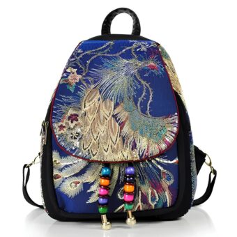 Satinierter und bestickter Rucksack für Damen