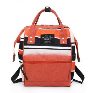 Gestreifter Damen-Rucksack - S, Orange - Rucksack Handtasche