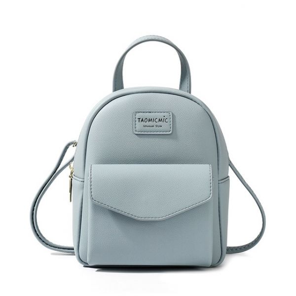 Kleiner Damen-Rucksack Aus Veganem Kunstleder - Blau - Tasche Handtasche