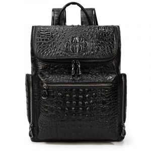 Rucksack aus Leder mit Alligator-Effekt - Handtasche Aktenkoffer