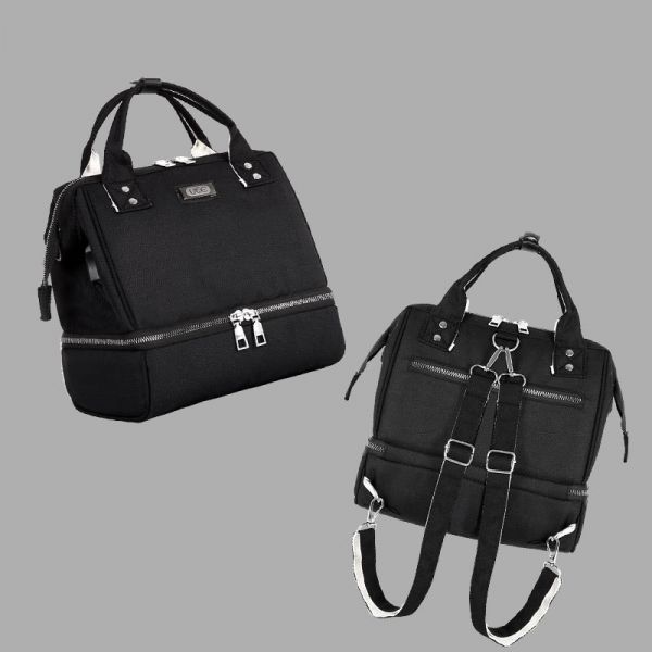 Rucksack Mit Kühltasche - Schwarz - Tasche Handtasche