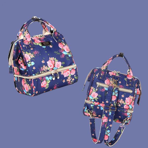 Rucksack Mit Isothermischer Tasche - Violett - Handtasche Windel