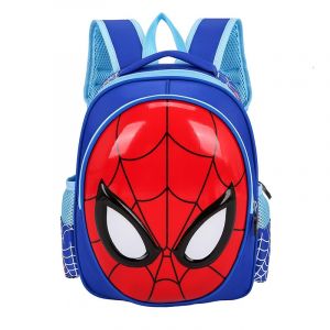 Rucksack Spiderman Maske 3D blau und rot mit weißem Hintergrund