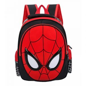 Rucksack Spiderman Maske 3D rot mit weißem Hintergrund