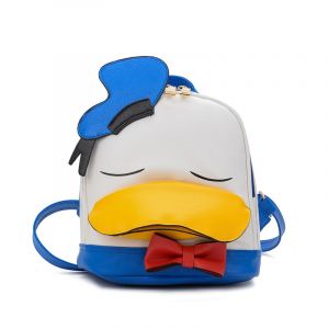 Donald Duck Rucksack weiß und blau mit weißem Hintergrund