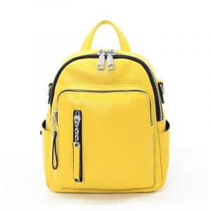 Kleiner Lederrucksack - Gelb - Rucksack Handtasche