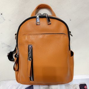 Kleiner Lederrucksack - Orange - Handtasche Gepäck