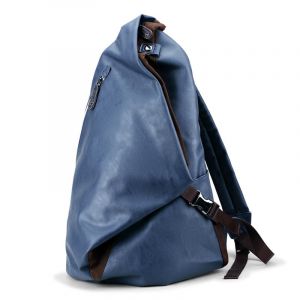Weicher Kunstleder-Rucksack - Blau - Handtasche Rucksack