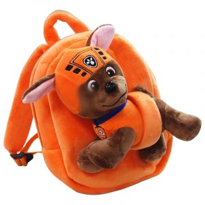 Pat'Patrol Rucksack mit abnehmbarem Plüschtier - Orange - Hund Plüschtier