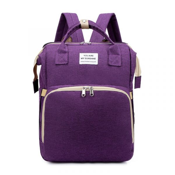 Tragbare, Faltbare Wiegentasche Für Mütter - Violett - Rucksack Tasche