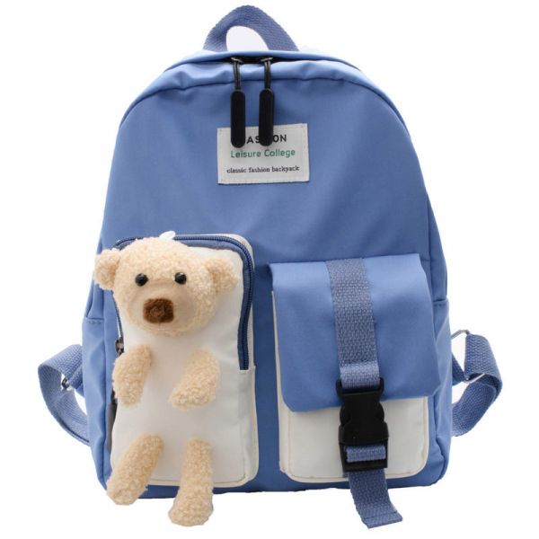 Niedlicher Bären-Rucksack Für Kinder - Blau - Rucksack Tasche