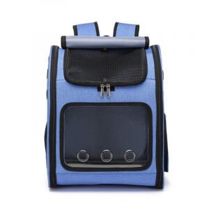 Atmungsaktiver, faltbarer Rucksack für Tiere - Blau - Hund Katze